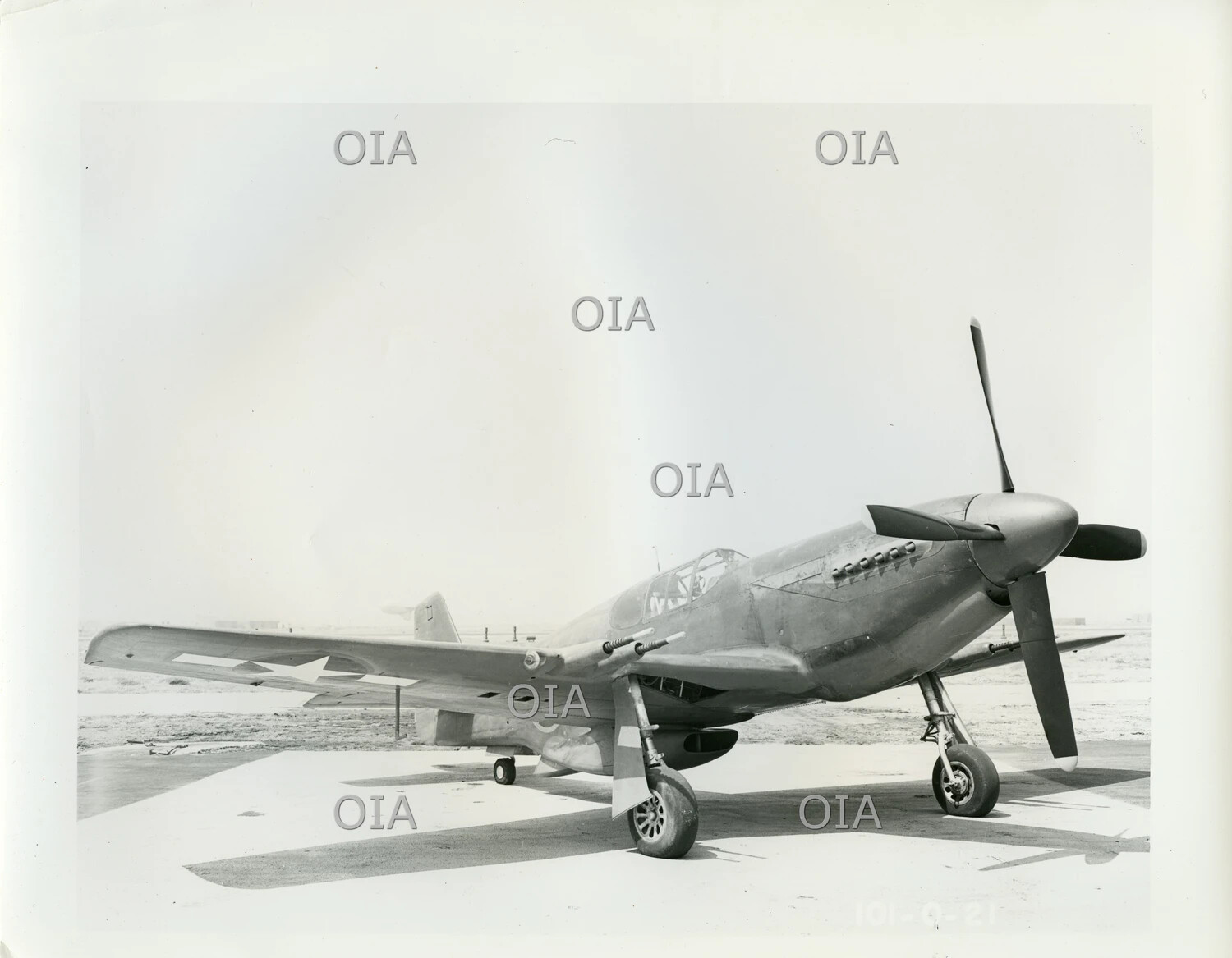 Bell Fighter Aircraft (P-63 Kingcobra/P-39 Airacobra type), Front Three-Quarter View on Ramp