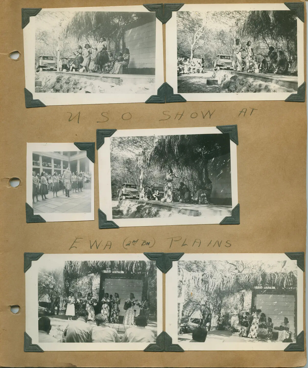 USO Hula Show at Ewa Plains (2nd Battalion), Oahu, Hawaii, World War II Era