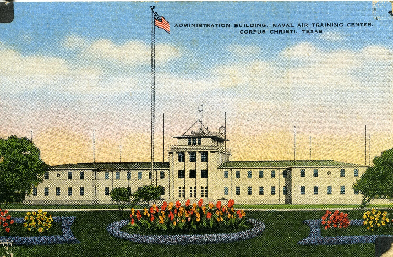 Linen Postcard: Administration Building, Naval Air Training Center, Corpus Christi, Texas