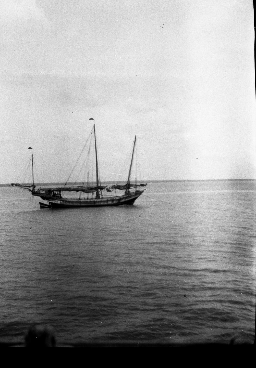 Chinese Junk at Anchor, Pre-WWII China, 1930s