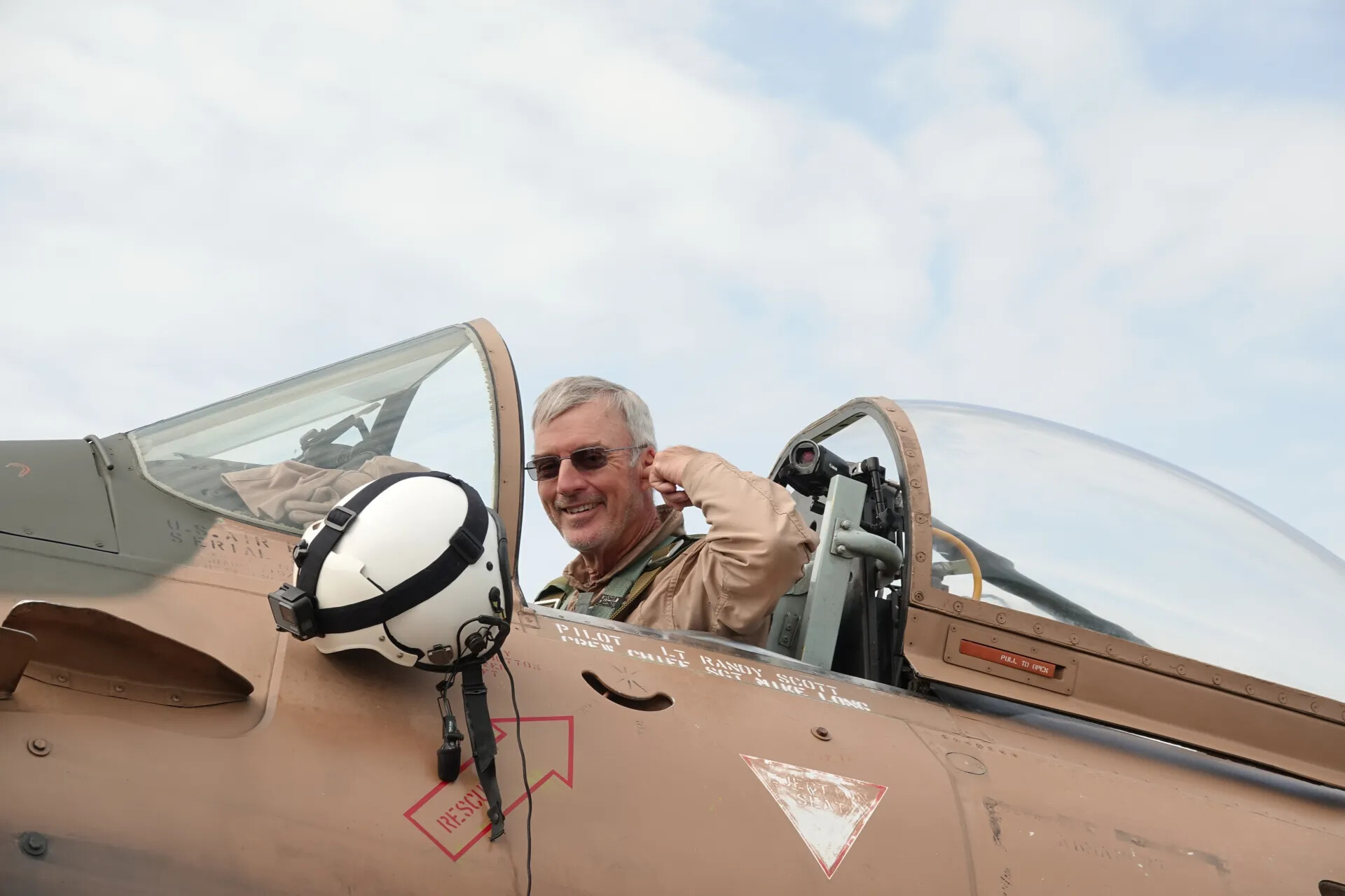 Pilot in A-1 Skyraider Cockpit, Airshow, May 2019