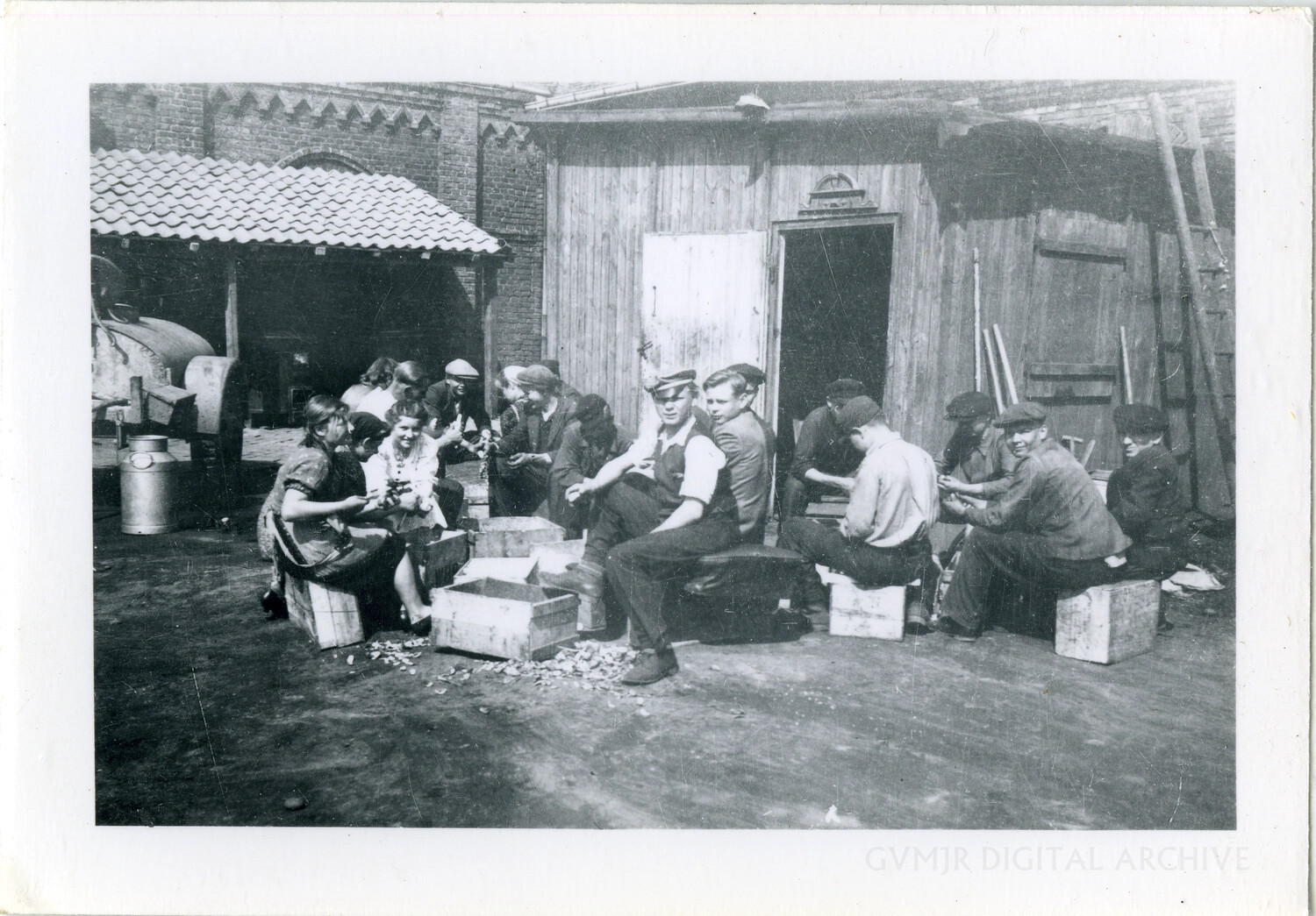 Local Villagers Gathered in a Farmyard Near a 101st Airborne Billet