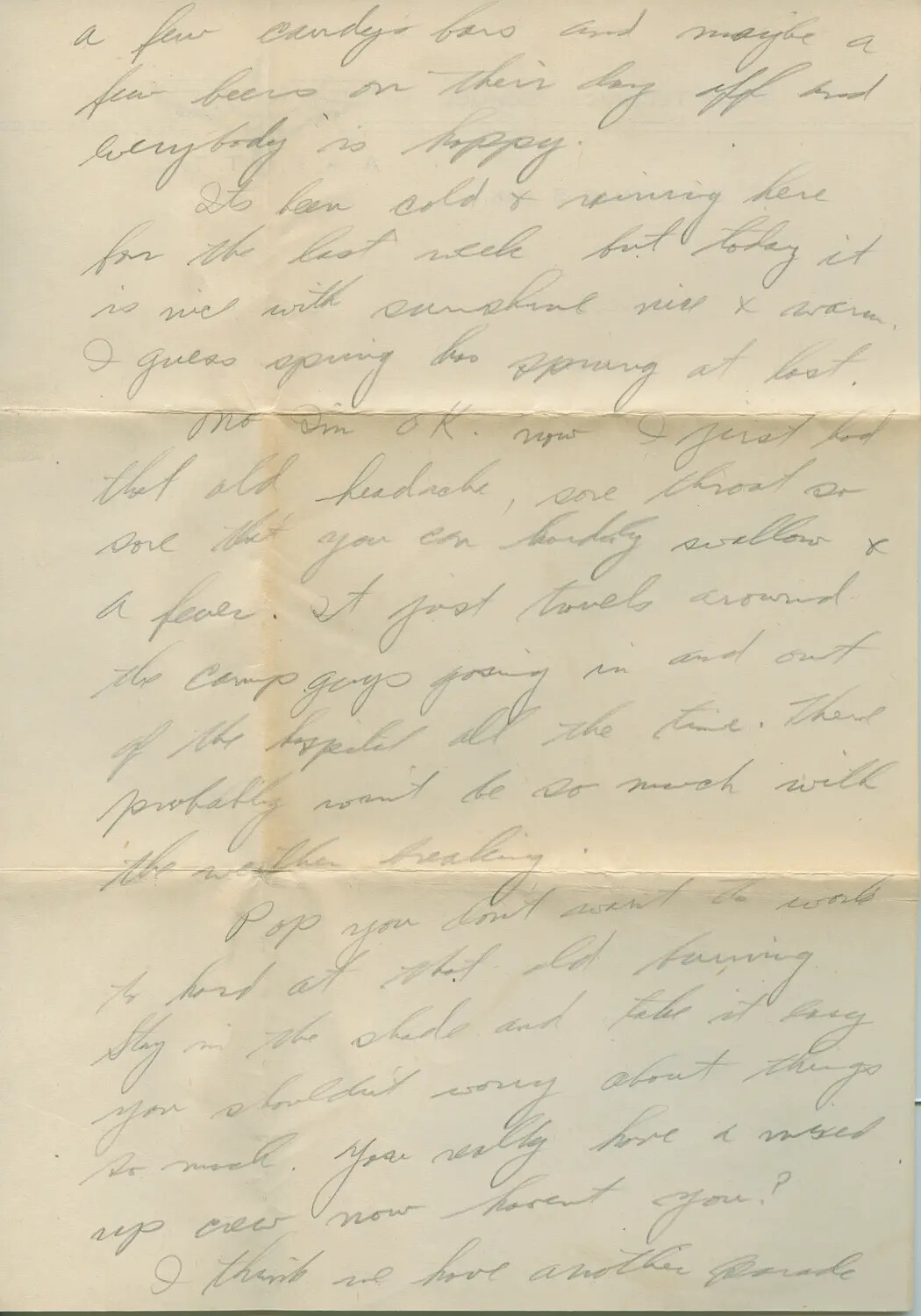 Handwritten WWII-Era Personal Letter Page, Margaroli Correspondence