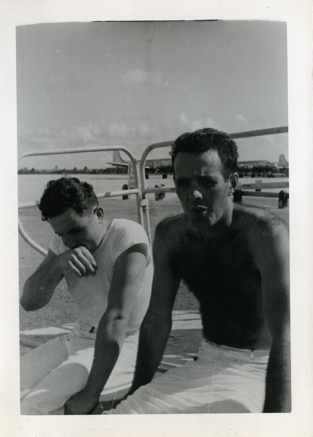 Off-Duty Sailors on the Flight Line, NAS Agana, Guam — VR-6 Photo Album
