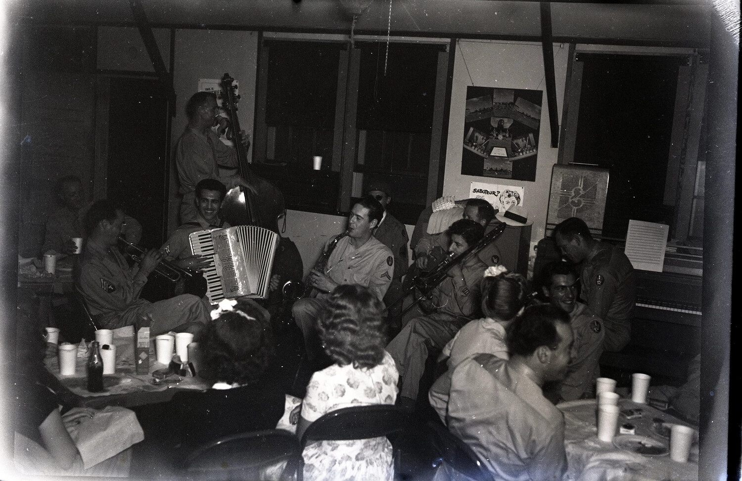 Military Band Combo Performing at Service Club Social Gathering