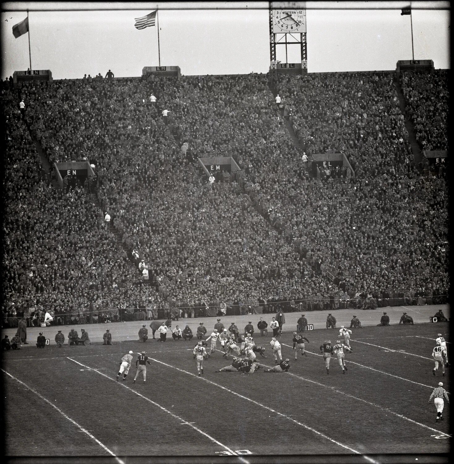 Army-Navy Football Game - Broken Play Downfield, Municipal Stadium