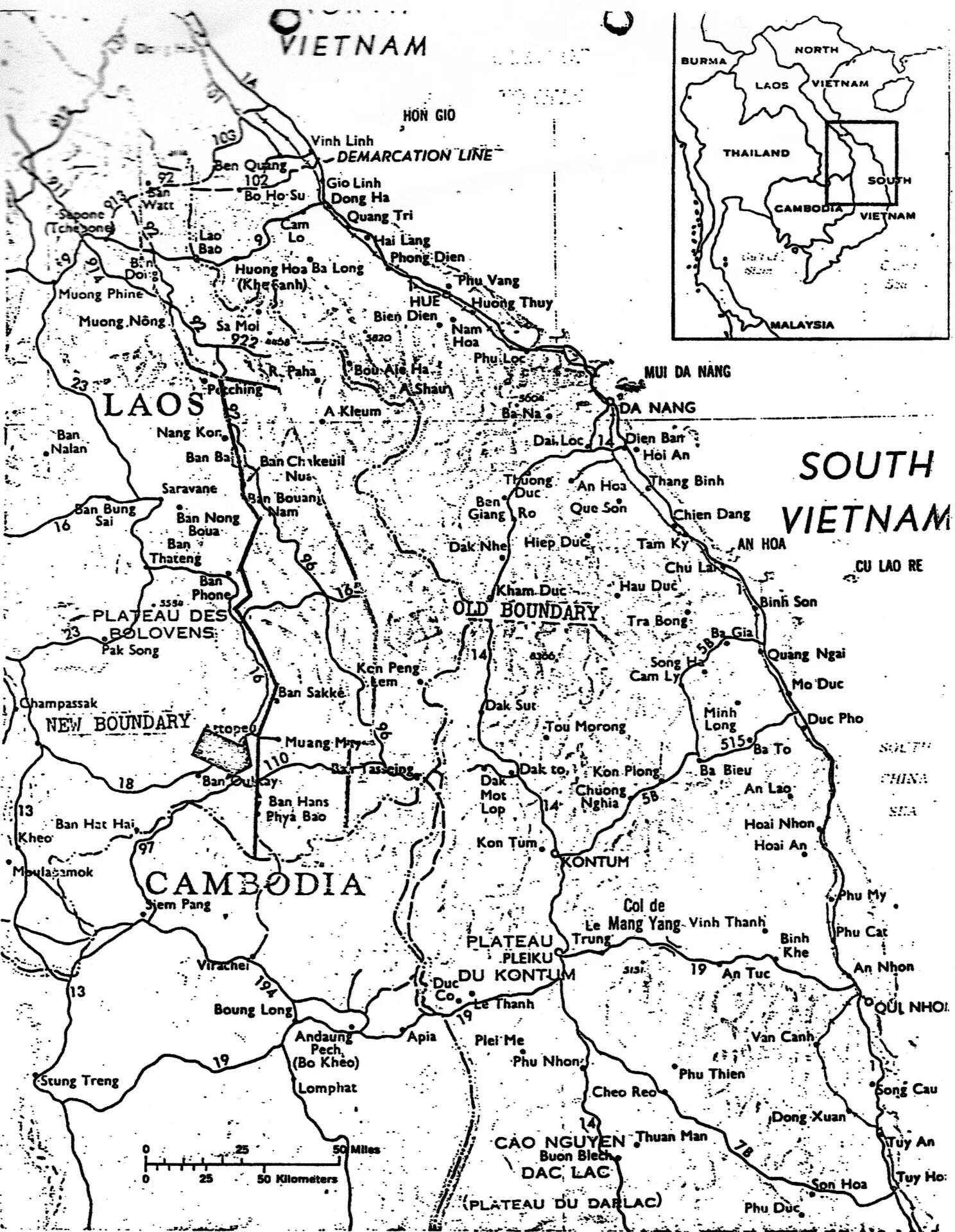 Reference Map of the Laos-Cambodia-South Vietnam Border Region, Operation Tailwind Documentation