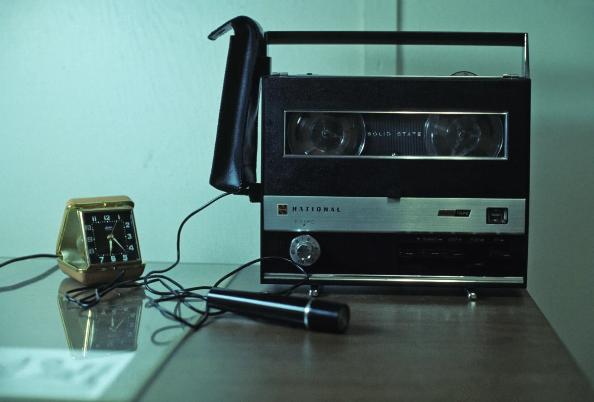National Solid-State Reel-to-Reel Tape Recorder with Travel Clock — Don Engebretsen Slide Collection