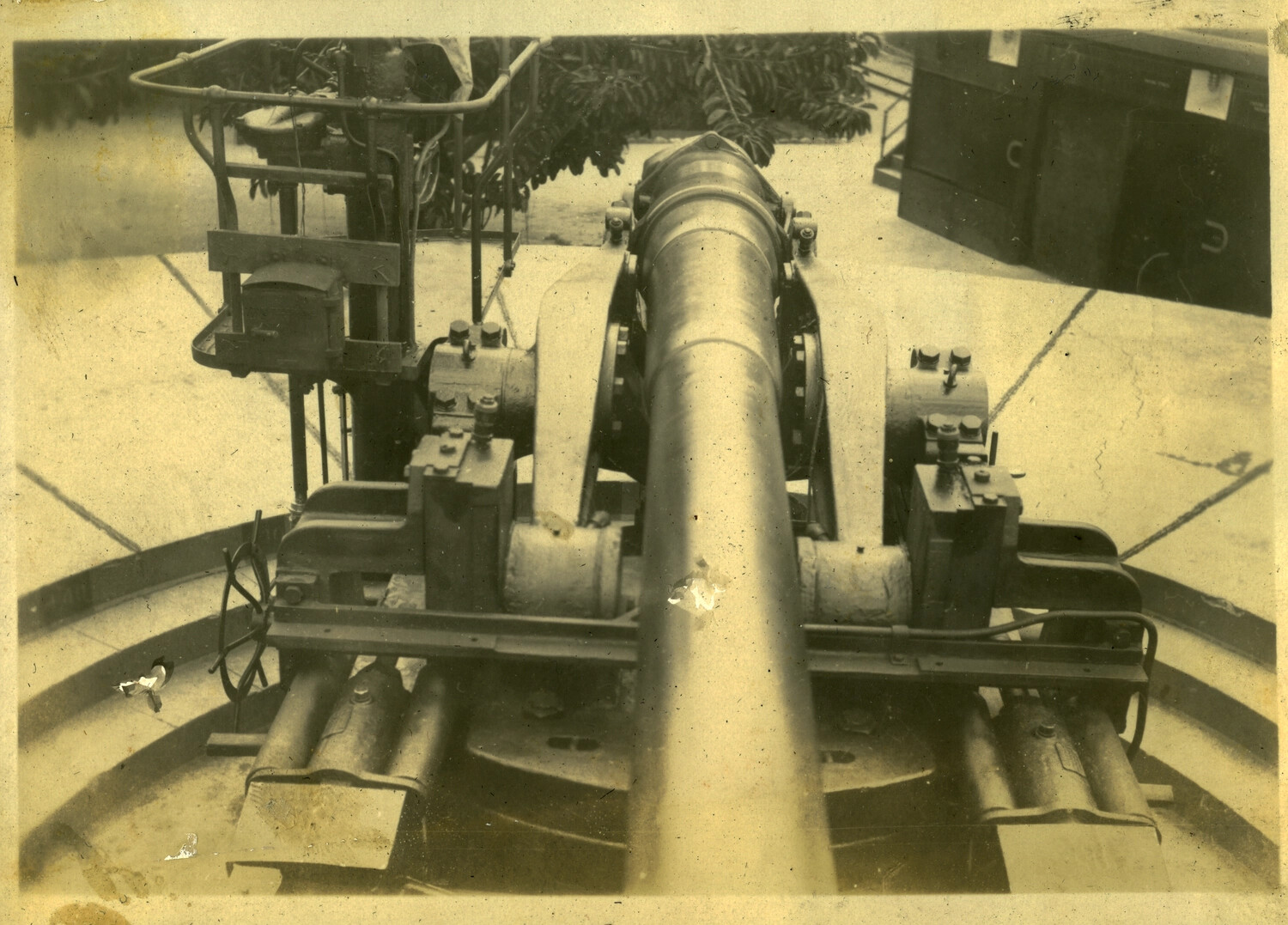 Rear View of U.S. Coast Artillery Seacoast Mortar Carriage, Manila Bay Harbor Defenses