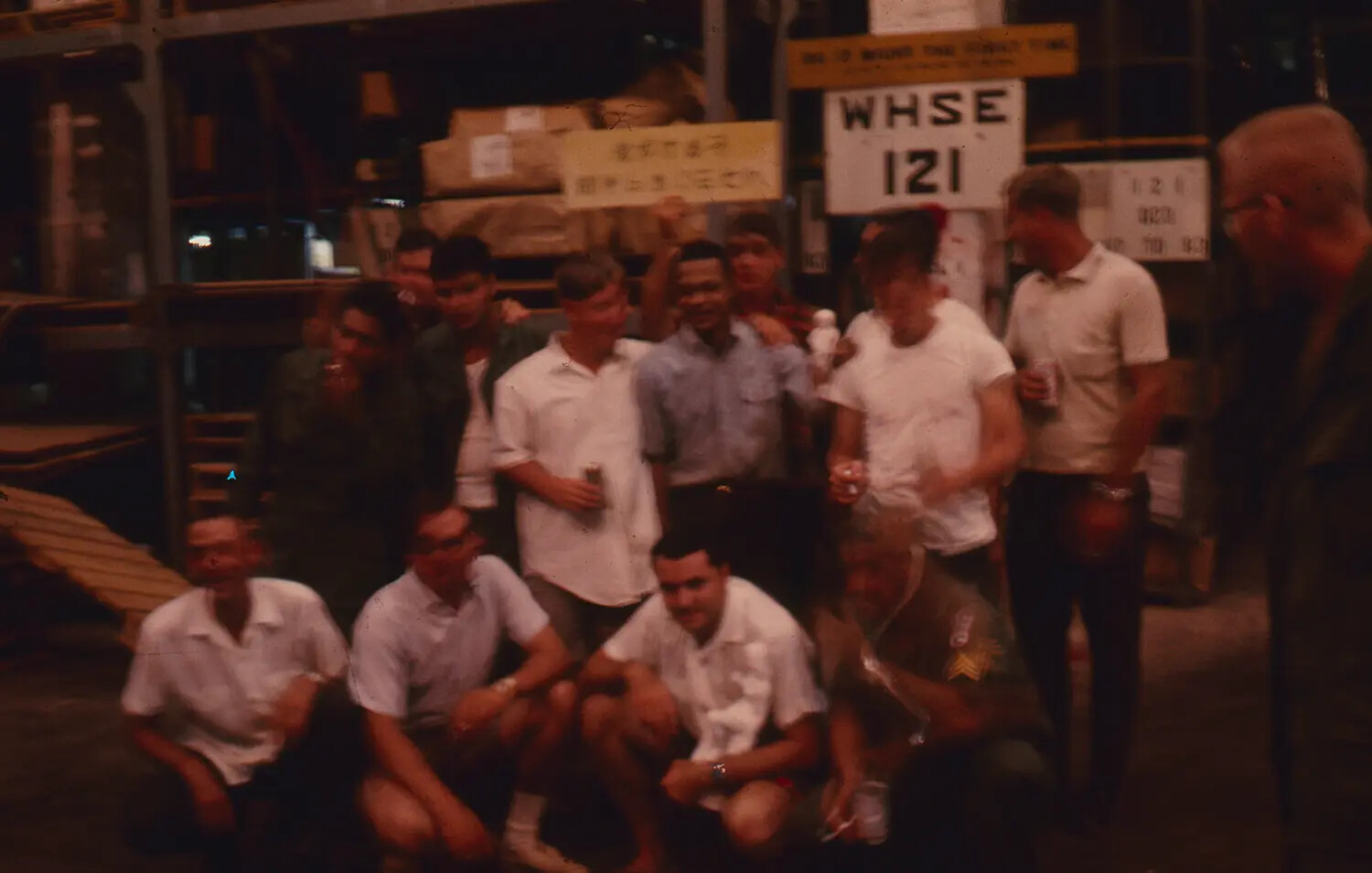 Servicemen Gathered at Warehouse 121, Vietnam, 1968