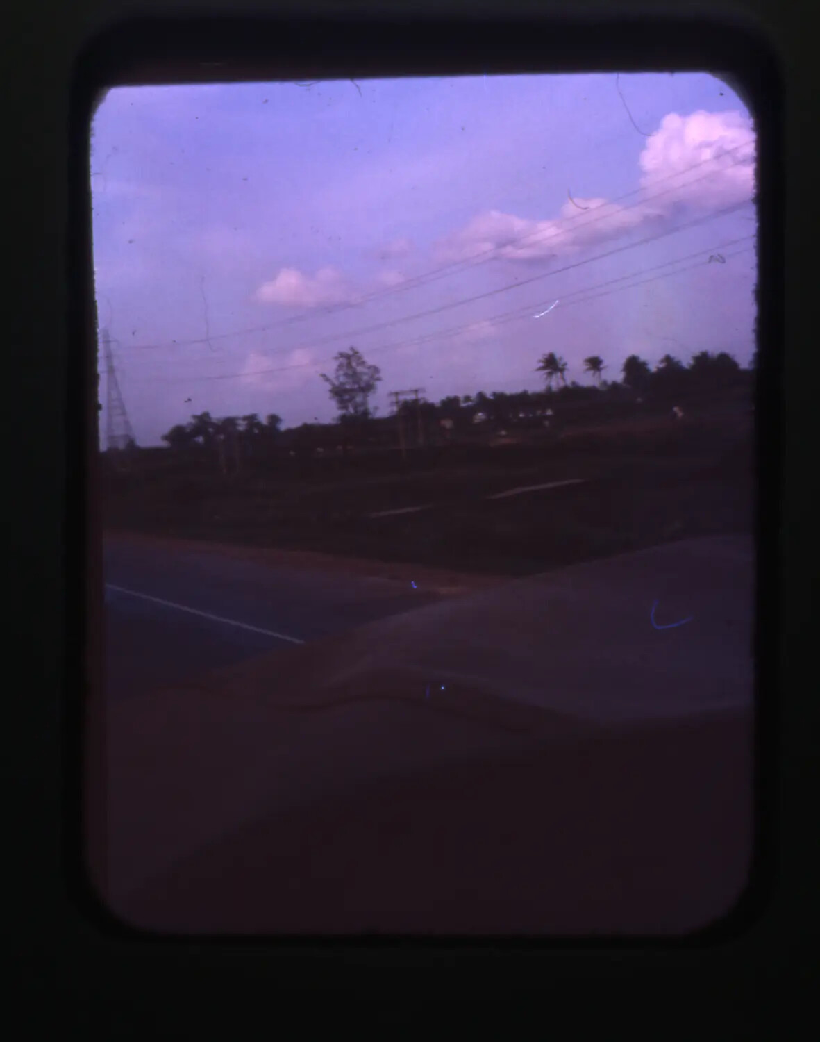 Faded Color Slide of Roadside Landscape, Vietnam War Era, Cam Ranh Bay Collection