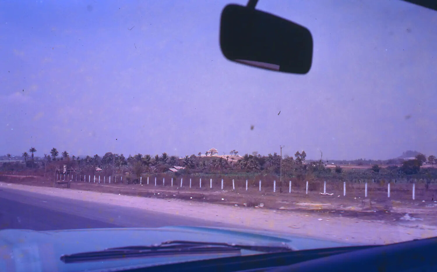 Roadside View Through Vehicle Windshield, Rural South Vietnam, 1968 Tet Offensive Slide Collection