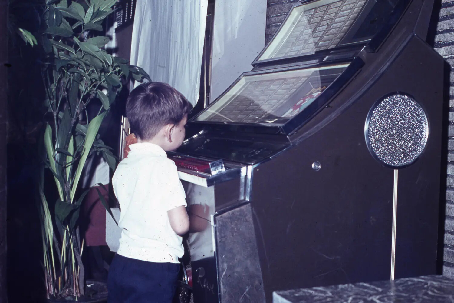 Young Boy at a Home Jukebox, Family Snapshot (Personal Collection)