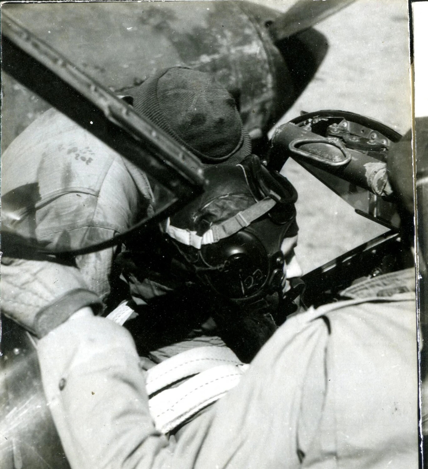 Extreme Close-Up of a Fighter Pilot in the Cockpit