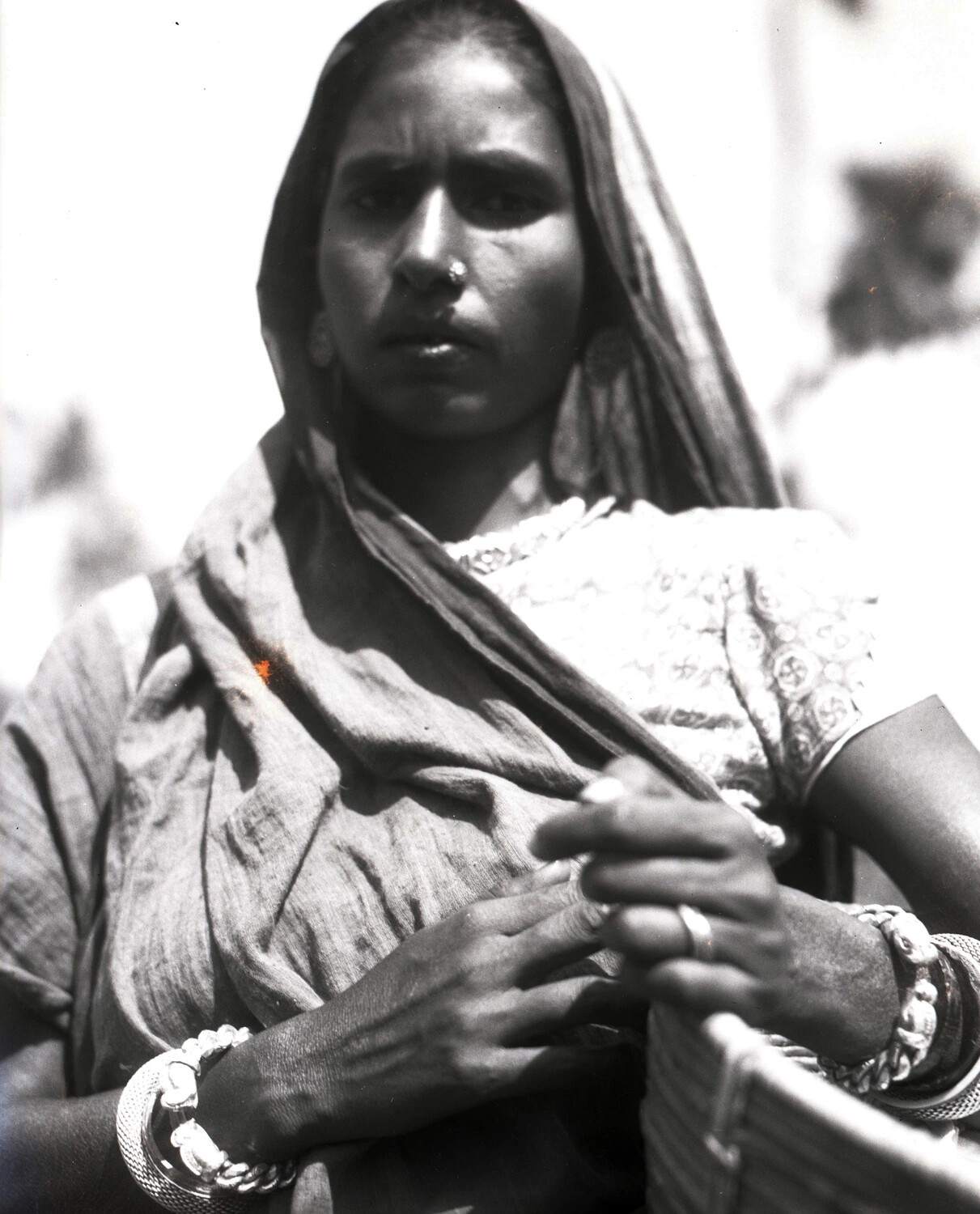 Portrait of a South Asian Woman in Traditional Dress, CBI Theater Collection, WWII Era