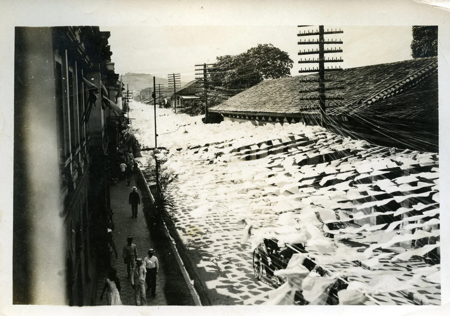 Flood Inundation in a Tropical Town Street, Early 20th Century