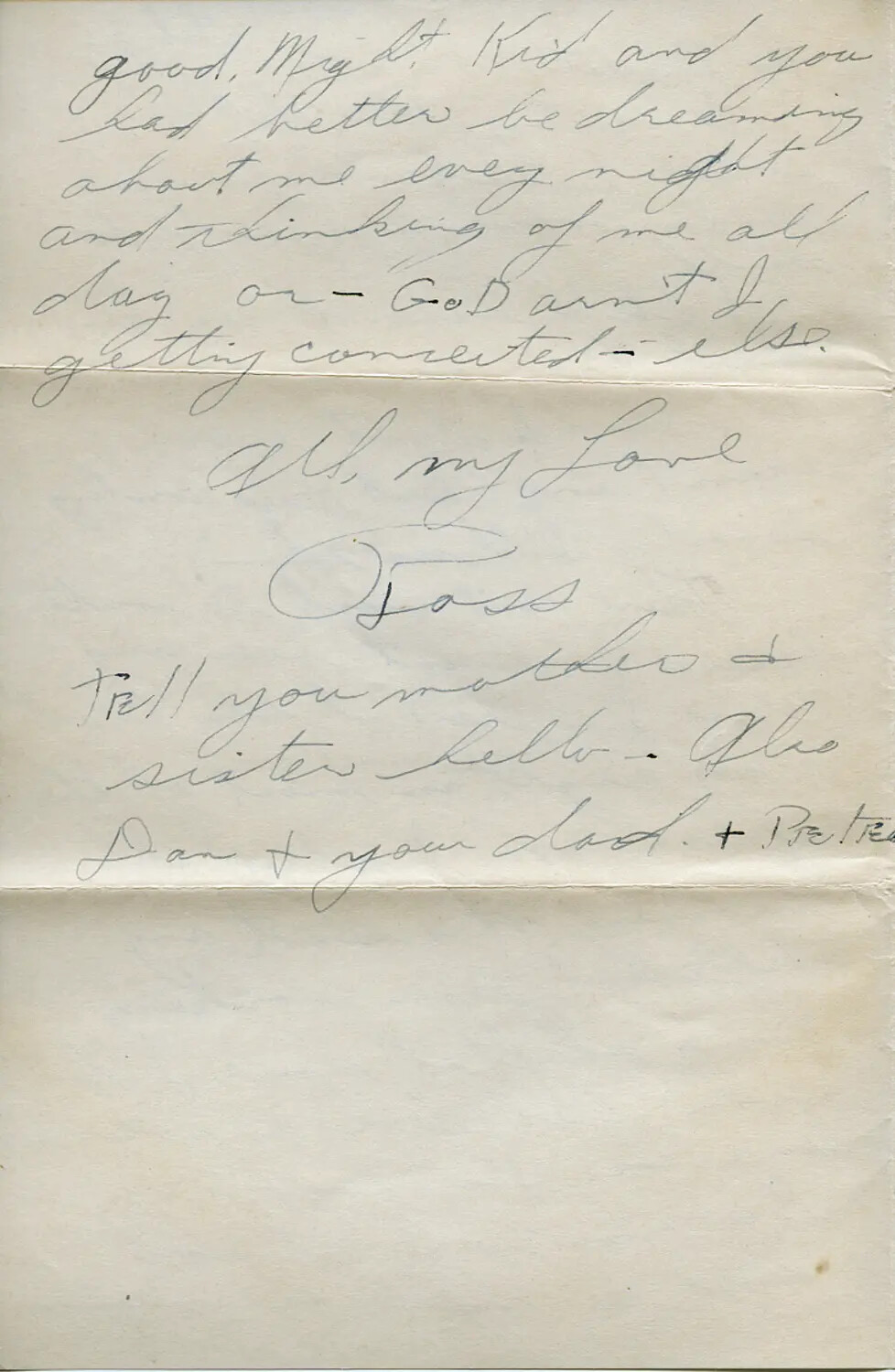Handwritten WWII Love Letter, Moon-Sammiet Correspondence Collection