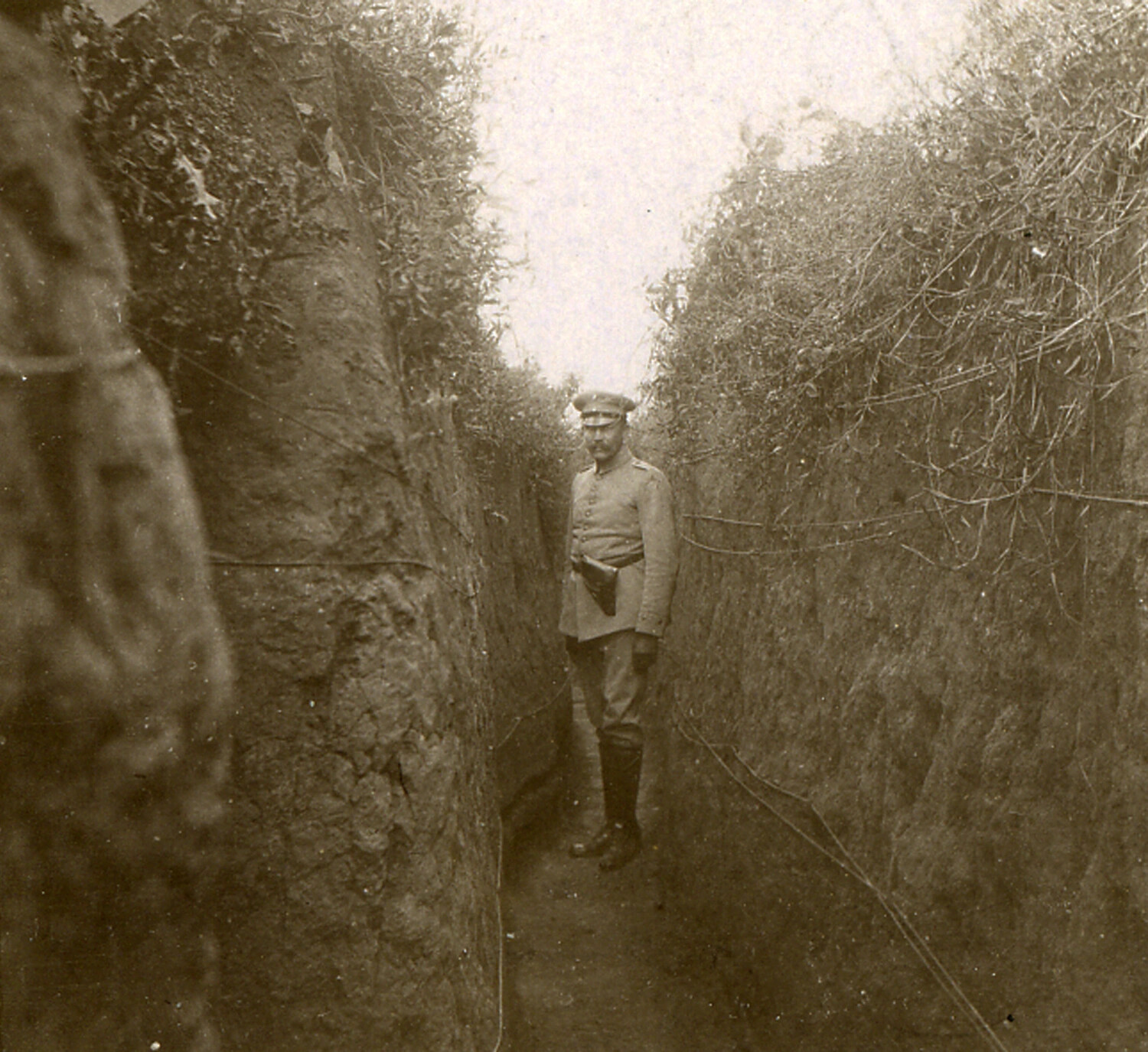 German Army Officer in Front-Line Trench, World War I