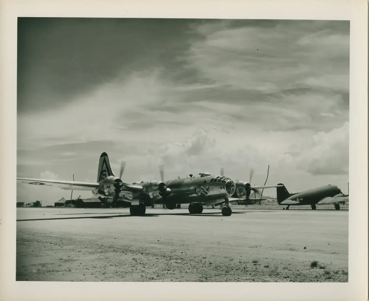 Boeing B-29 Superfortress '44' on Airfield Hardstand, Pacific Theater, WWII