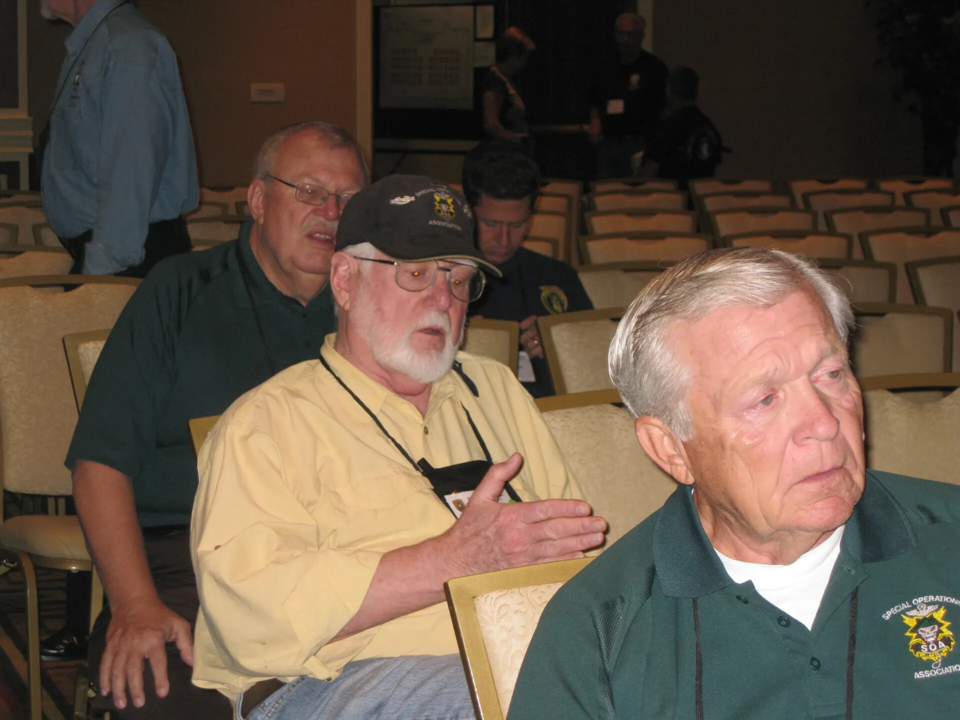 Attendees in Conversation Wearing Special Operations Association Insignia, SOAR XXXVII, Las Vegas, 2013