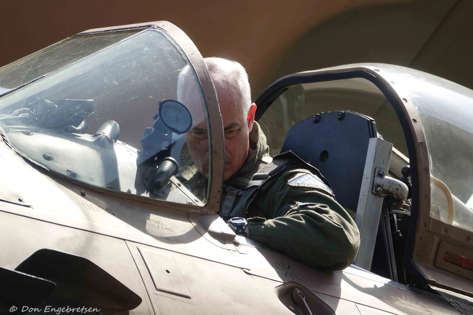 Veteran Seated in A-1 Skyraider Cockpit, Reunion Event, May 2019