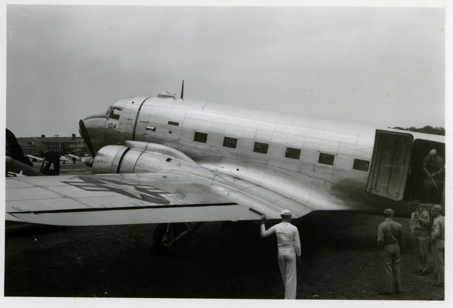 Douglas DC-4/C-54 Transport Aircraft on Airfield Ramp - Bancroft Korean War Collection