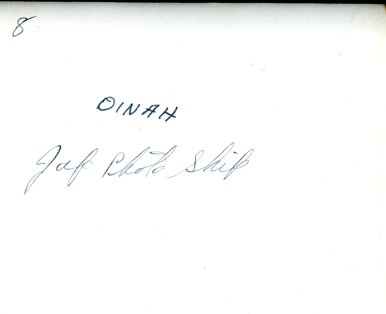 Photograph Verso / Caption Card with Handwritten Annotation "OINAH -- Jap Photo Ship," WWII China-Burma-India Theater Archive