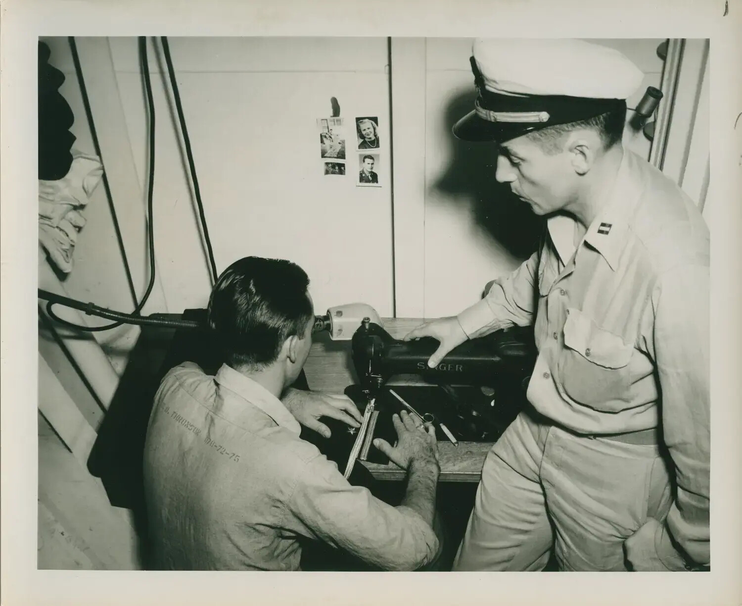 Shipboard Tailor Shop Aboard USS Petrof Bay (CVE-80)