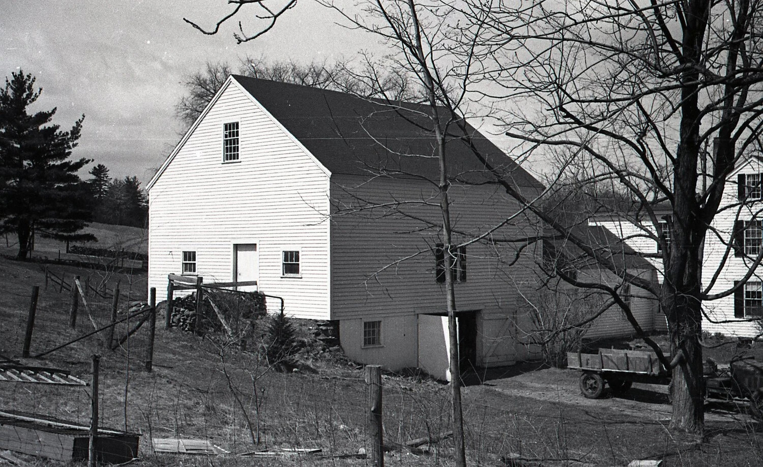 New England Barn with Farm Truck, Stateside Photograph, WWII Era