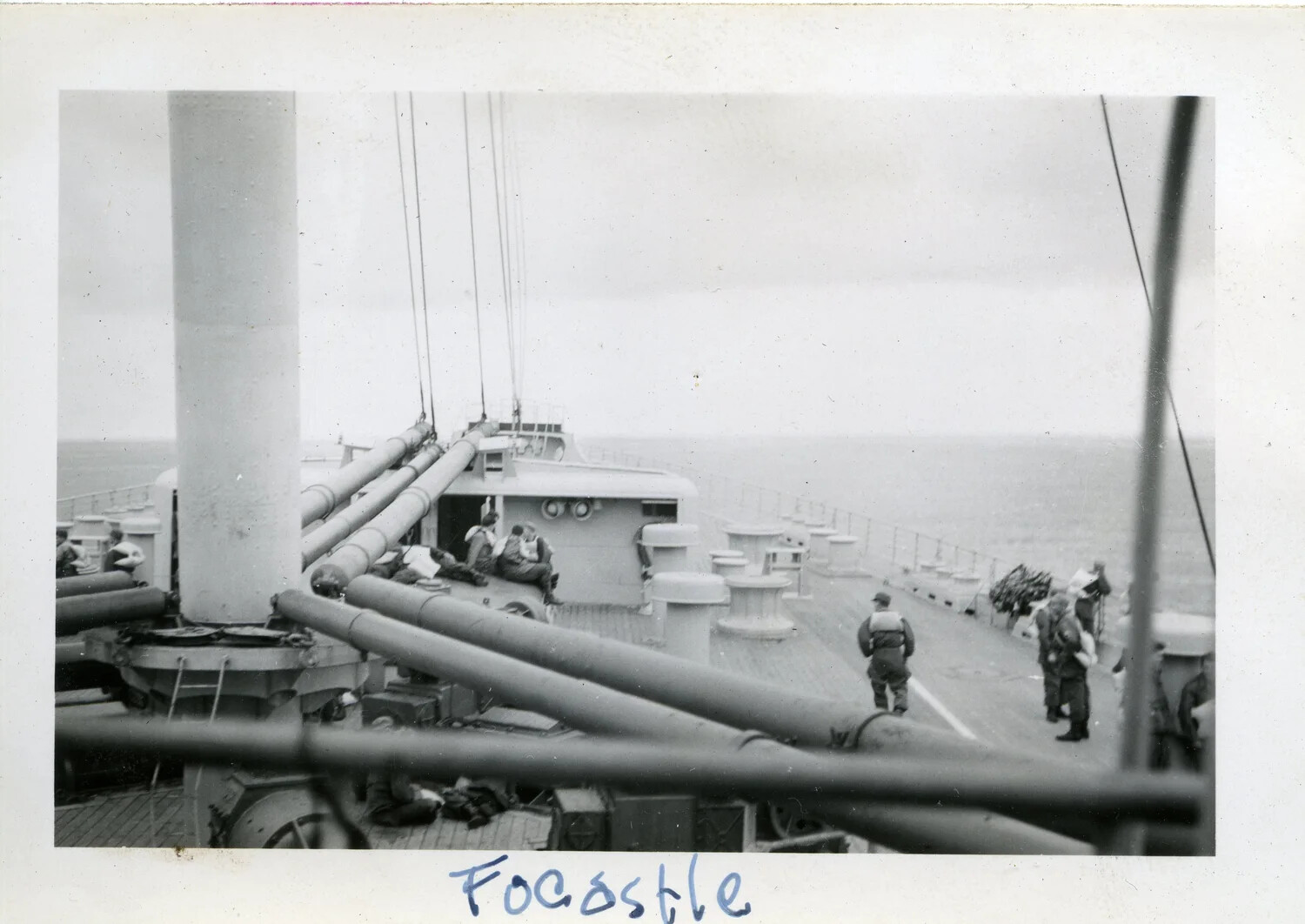 Forecastle of Troop Transport at Sea, Norman Baget WWII Collection, 44th Infantry Division