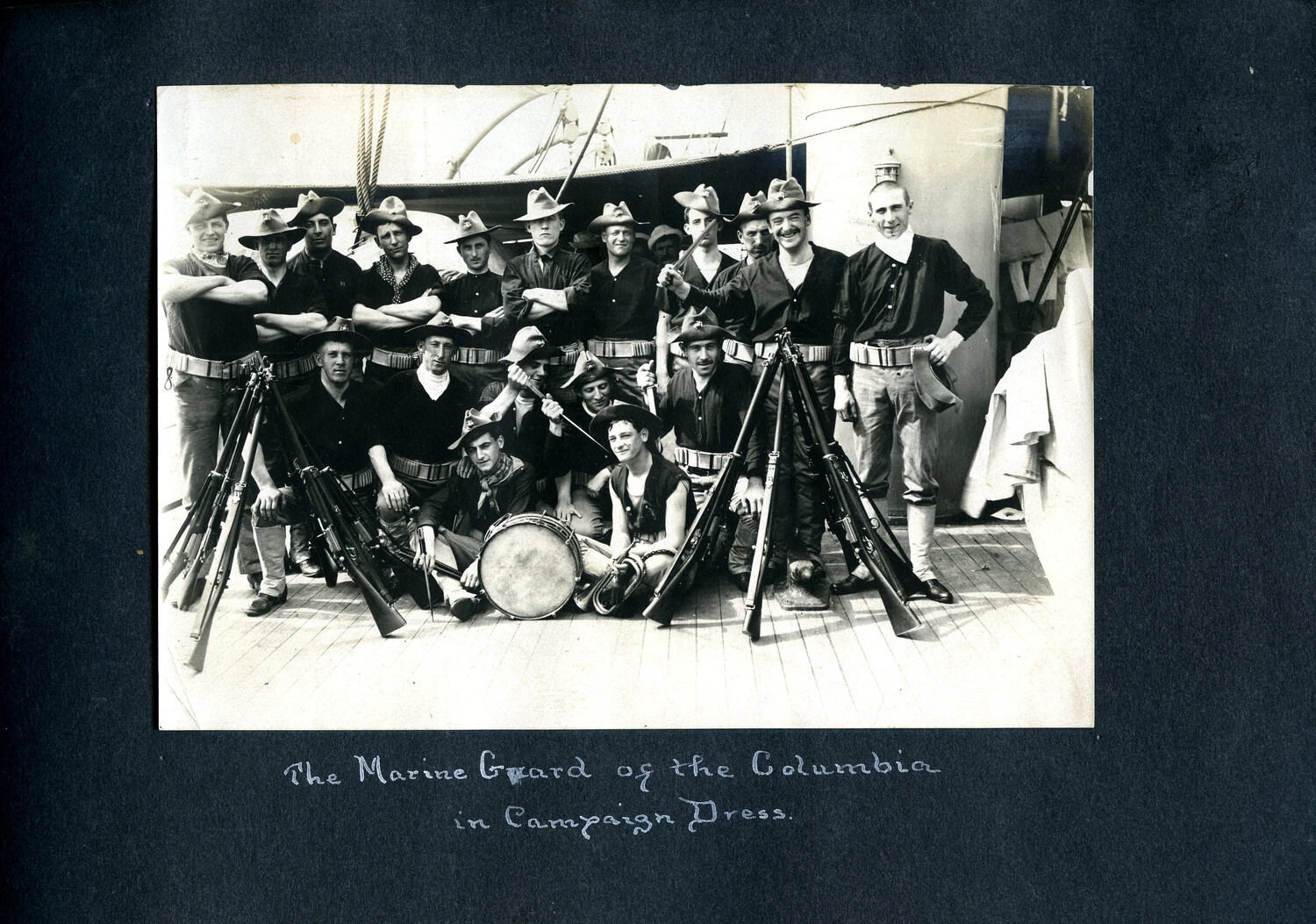 The Marine Guard of USS Columbia in Campaign Dress