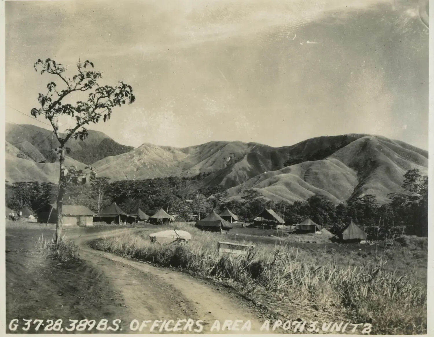 389th Bomb Squadron Officers' Area, APO 713, New Guinea, WWII