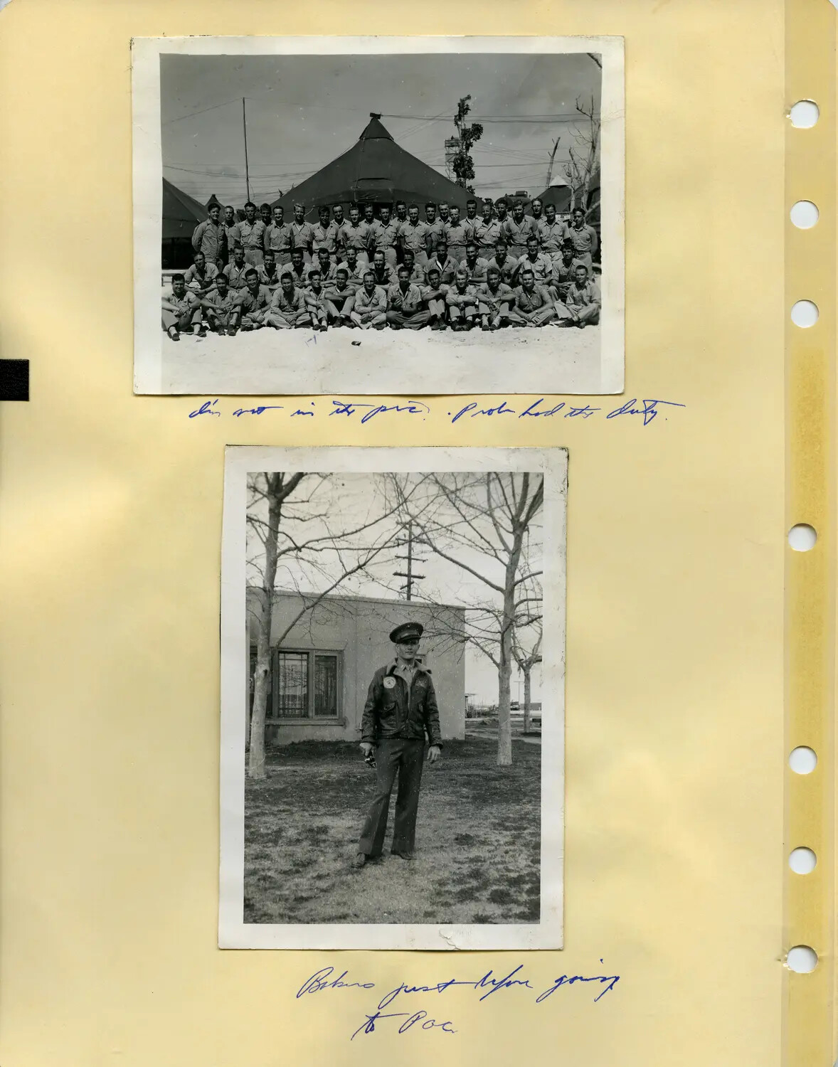 Album Page: Squadron Group Portrait and Individual Portrait, Edward P. McAleer Collection