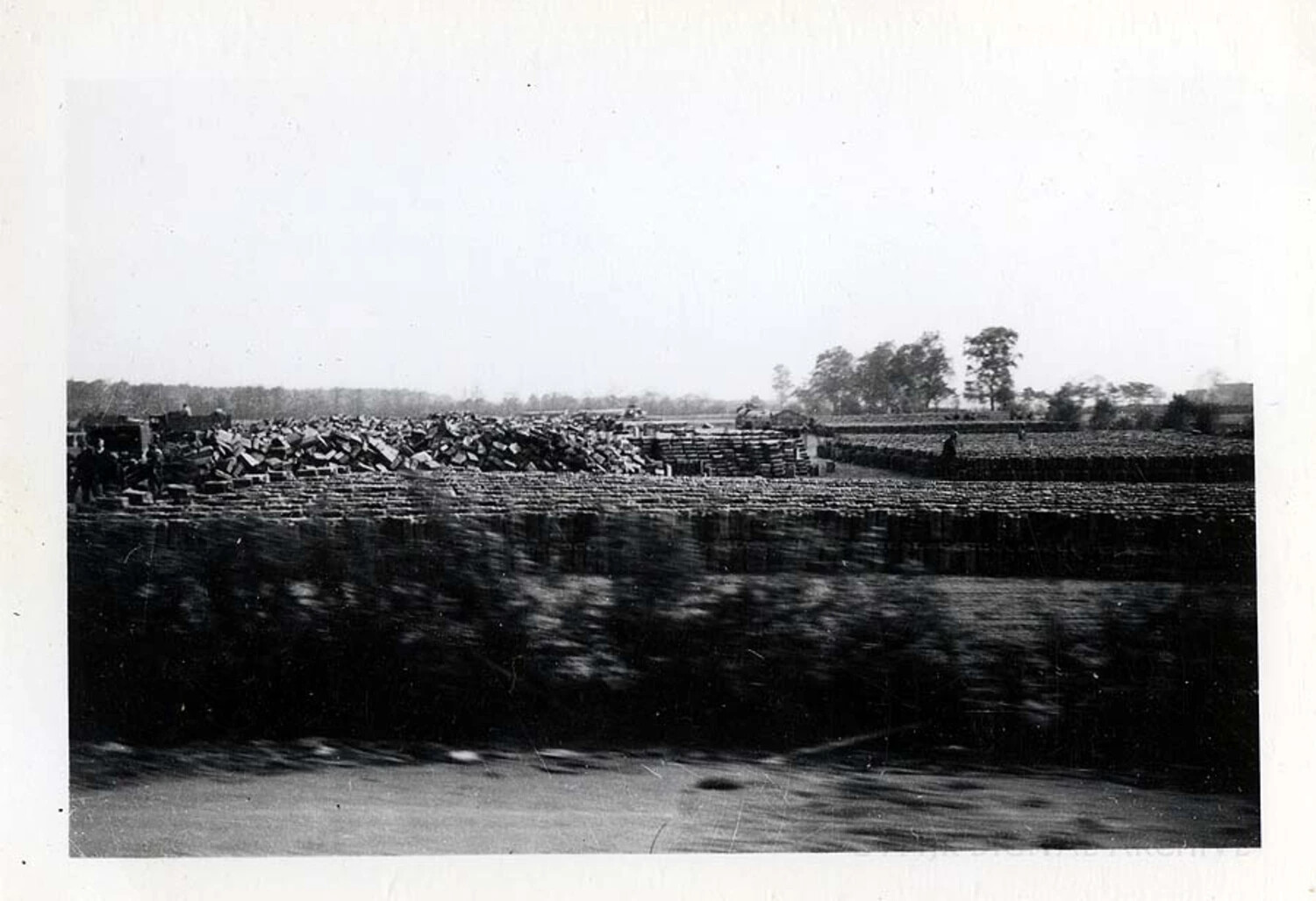 Roadside Rubble and Salvaged Masonry Stockpile, Western Europe