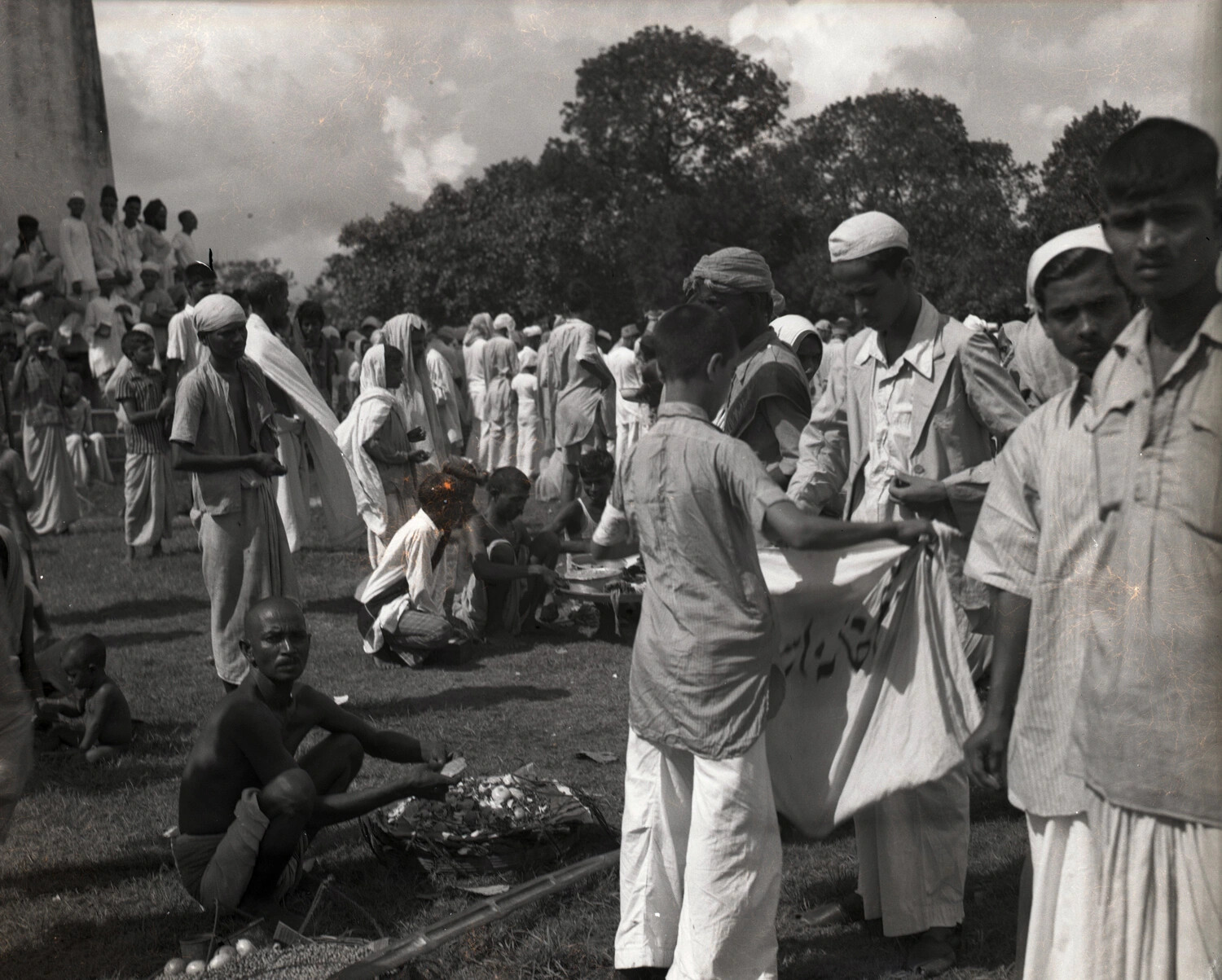 Civilian Gathering in India, WWII China-Burma-India Theater Collection