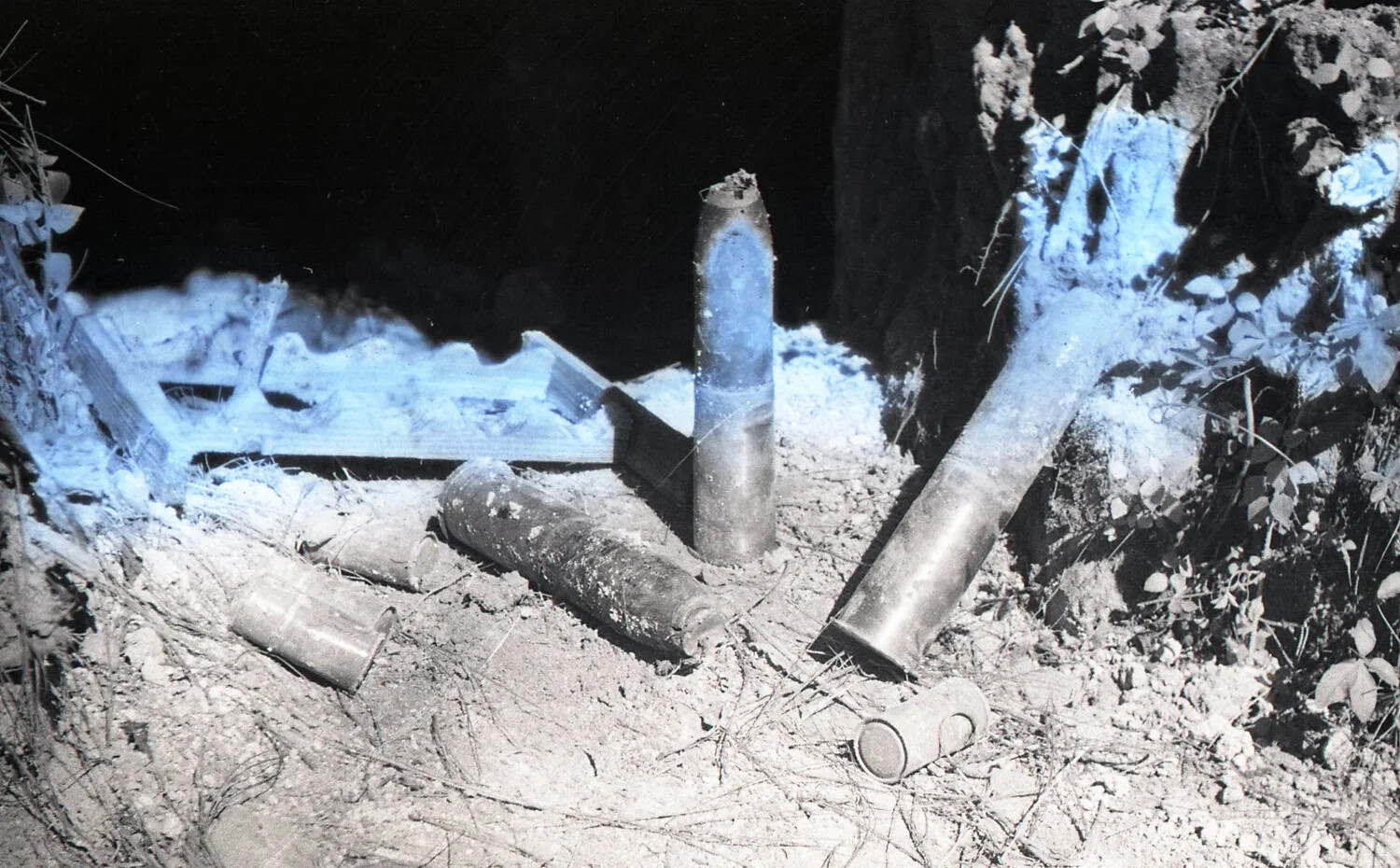 Spent Artillery Shell Casings at Bunker Site, Camp John Hay, Luzon, Philippines, WWII