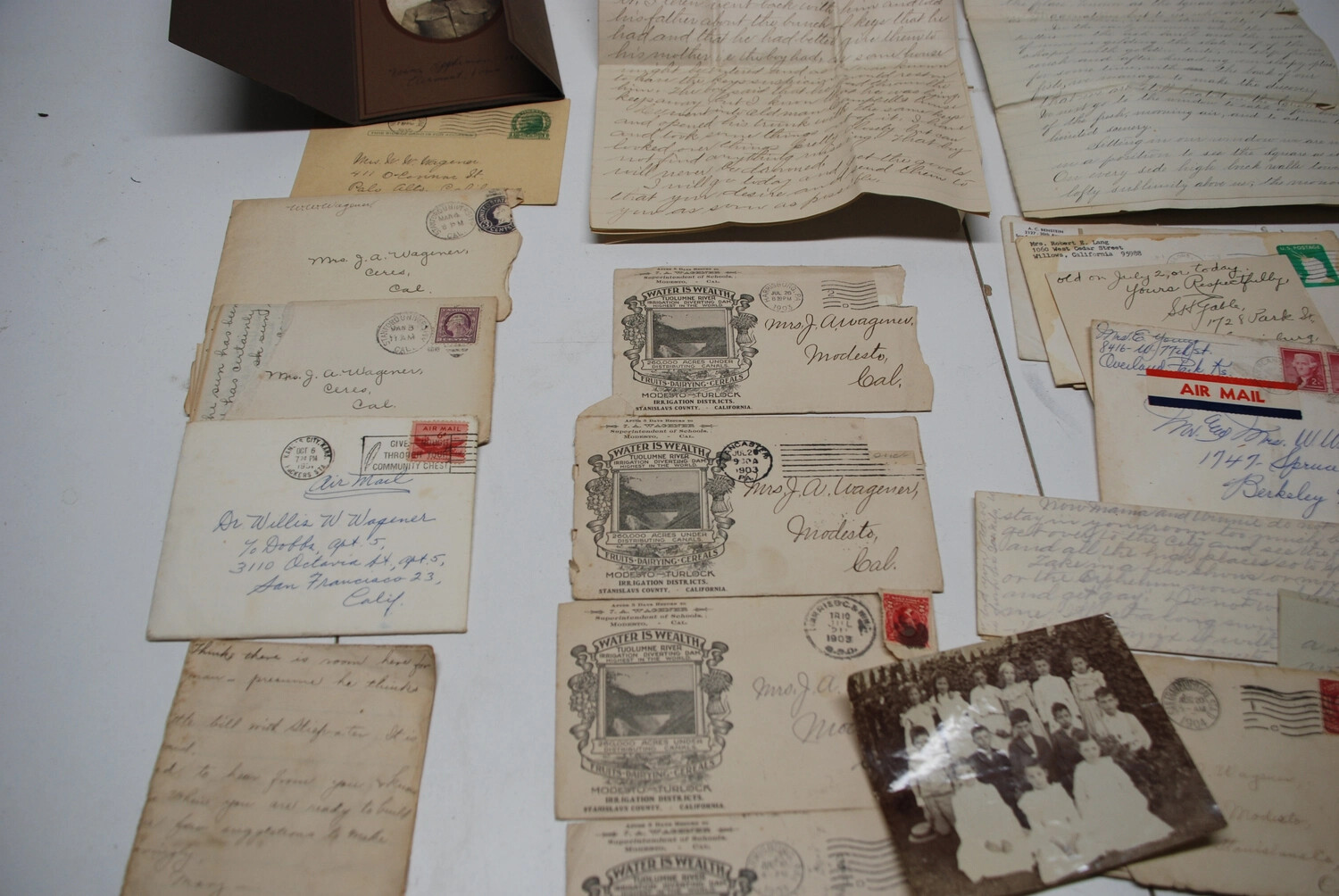 Archival Layout of Wagener Family Correspondence and Ephemera, Early 1900s