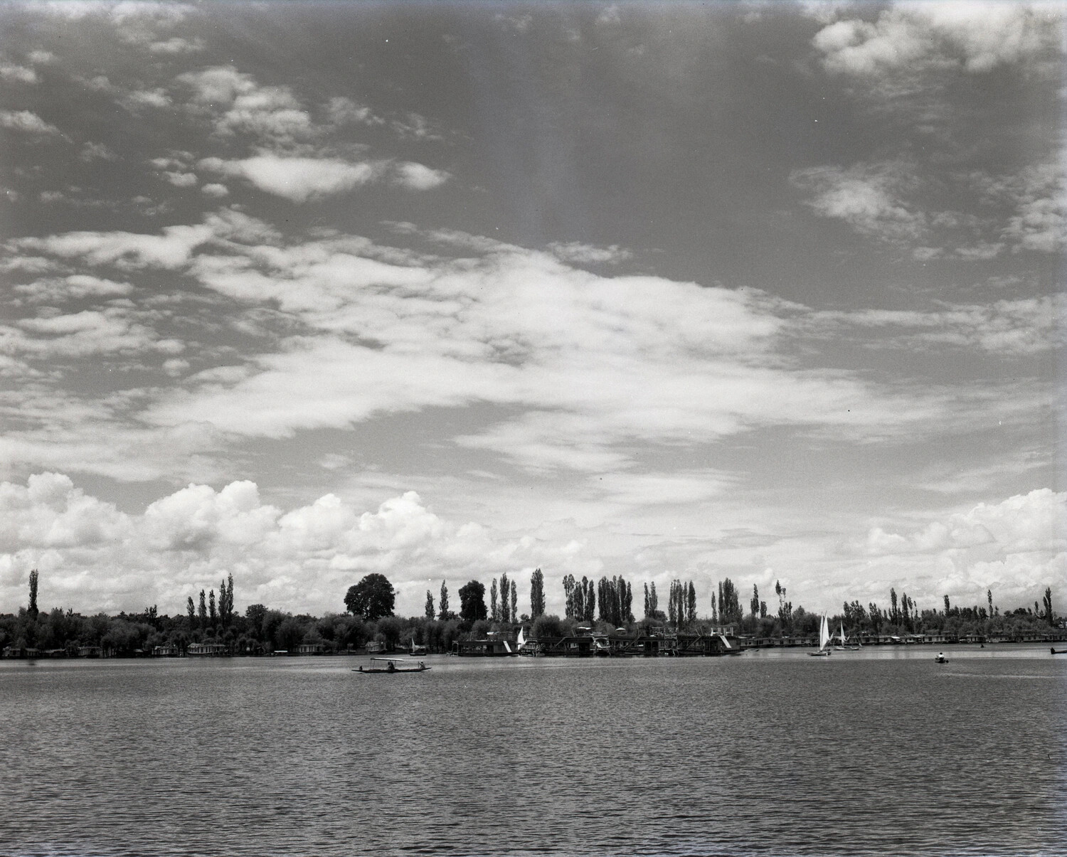 Houseboats and Shikara Boats on Dal Lake, Kashmir, India, 1944-1945