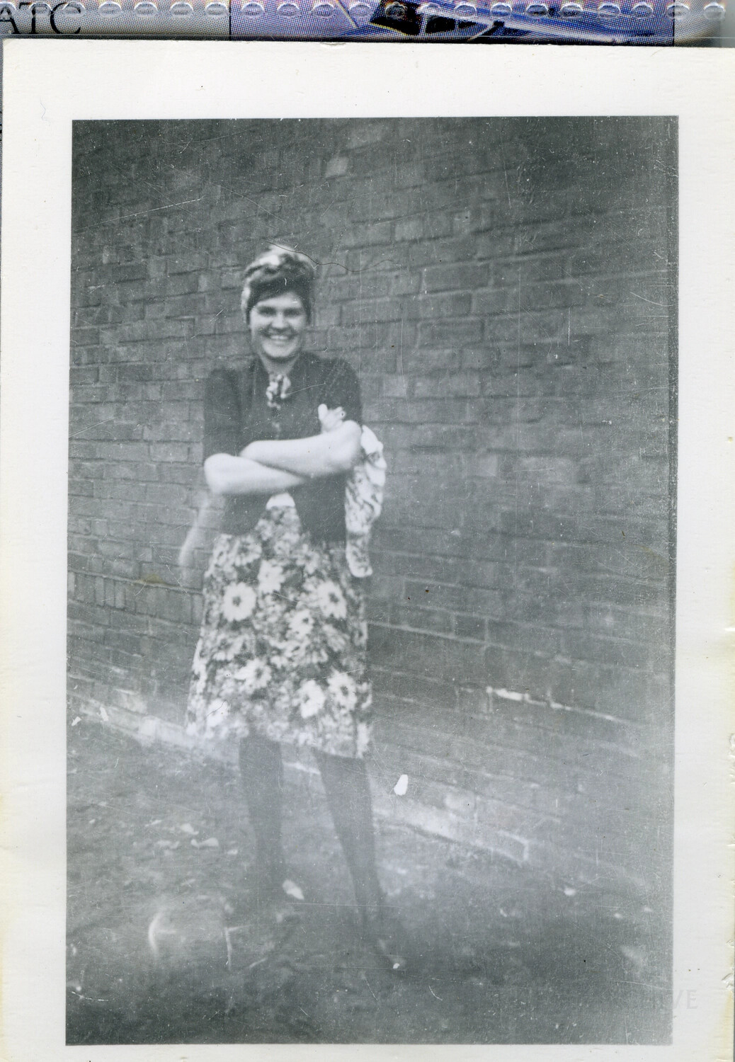 Portrait of a Young Woman in Floral Skirt, WWII-Era Personal Snapshot, 101st Airborne Collection