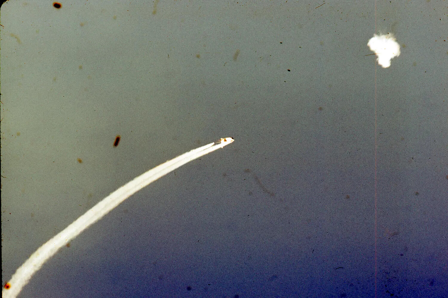 Surface-to-Air or Air-to-Air Missile in Flight During Fleet Exercise, Vietnam War Era