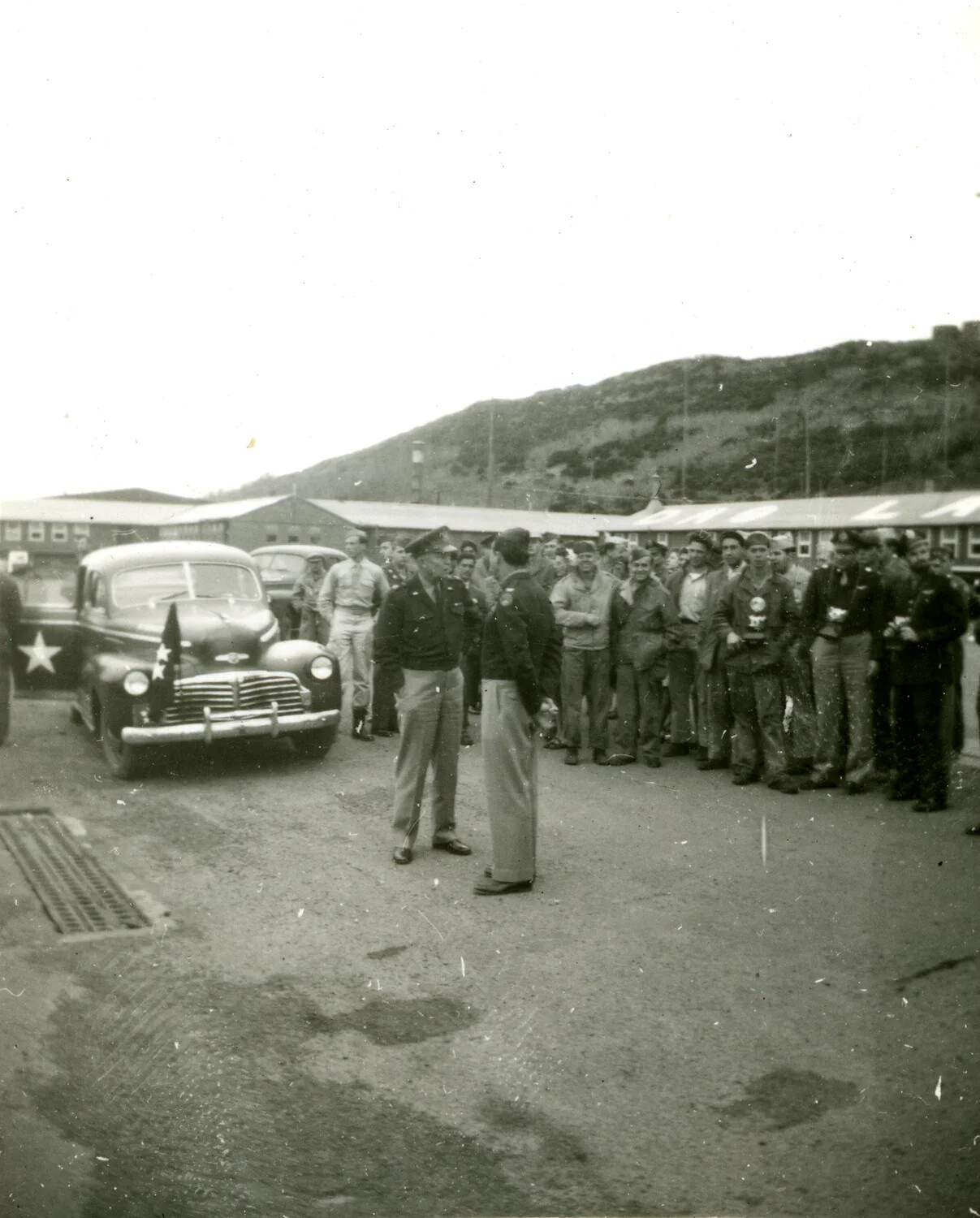 General Officer Reviewing Troops, Possibly Gen. Dwight D. Eisenhower, 1946 -- Kessler Collection