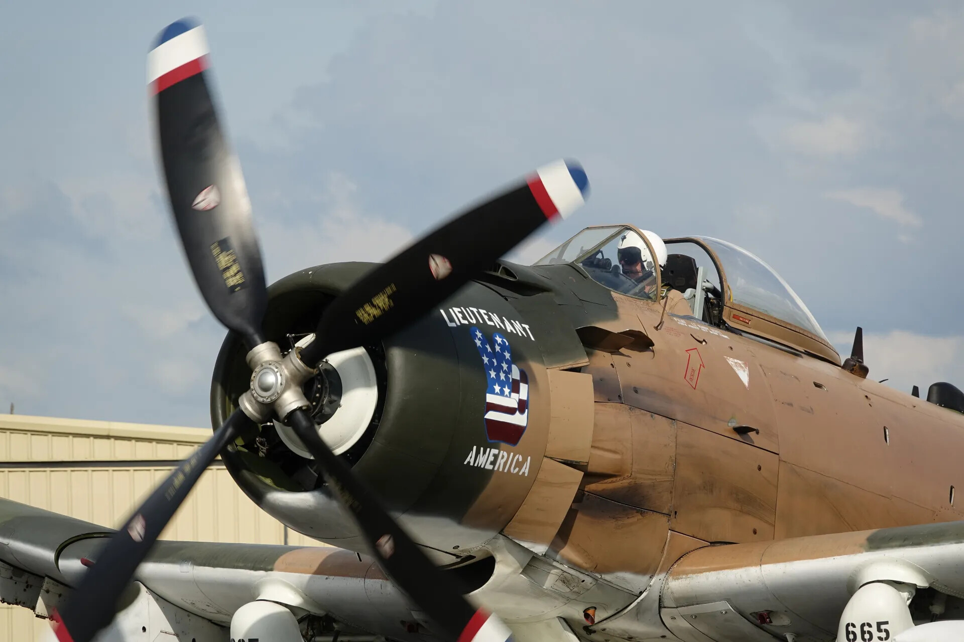 A-1 Skyraider 'Lieutenant America' Nose Art and Cockpit, Airshow Event, May 2019