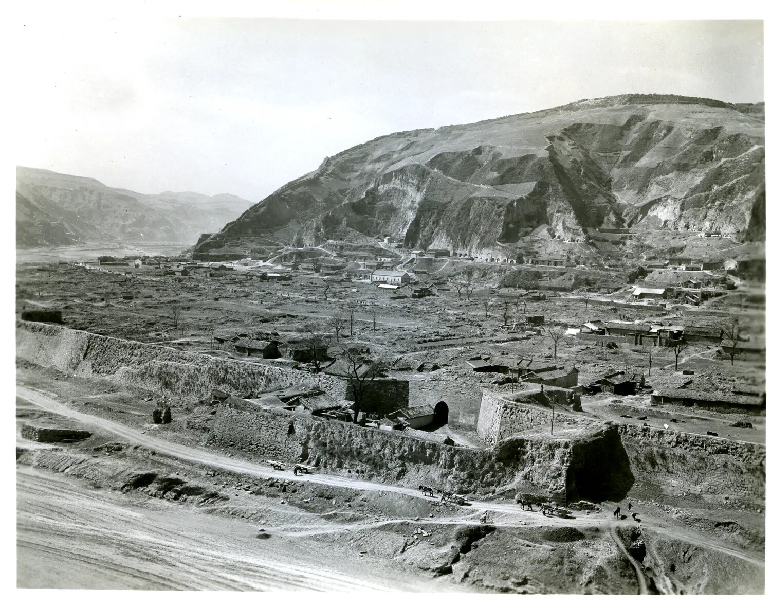 Fortified Chinese Town and Terraced Hillside, China-Burma-India Theater, World War II