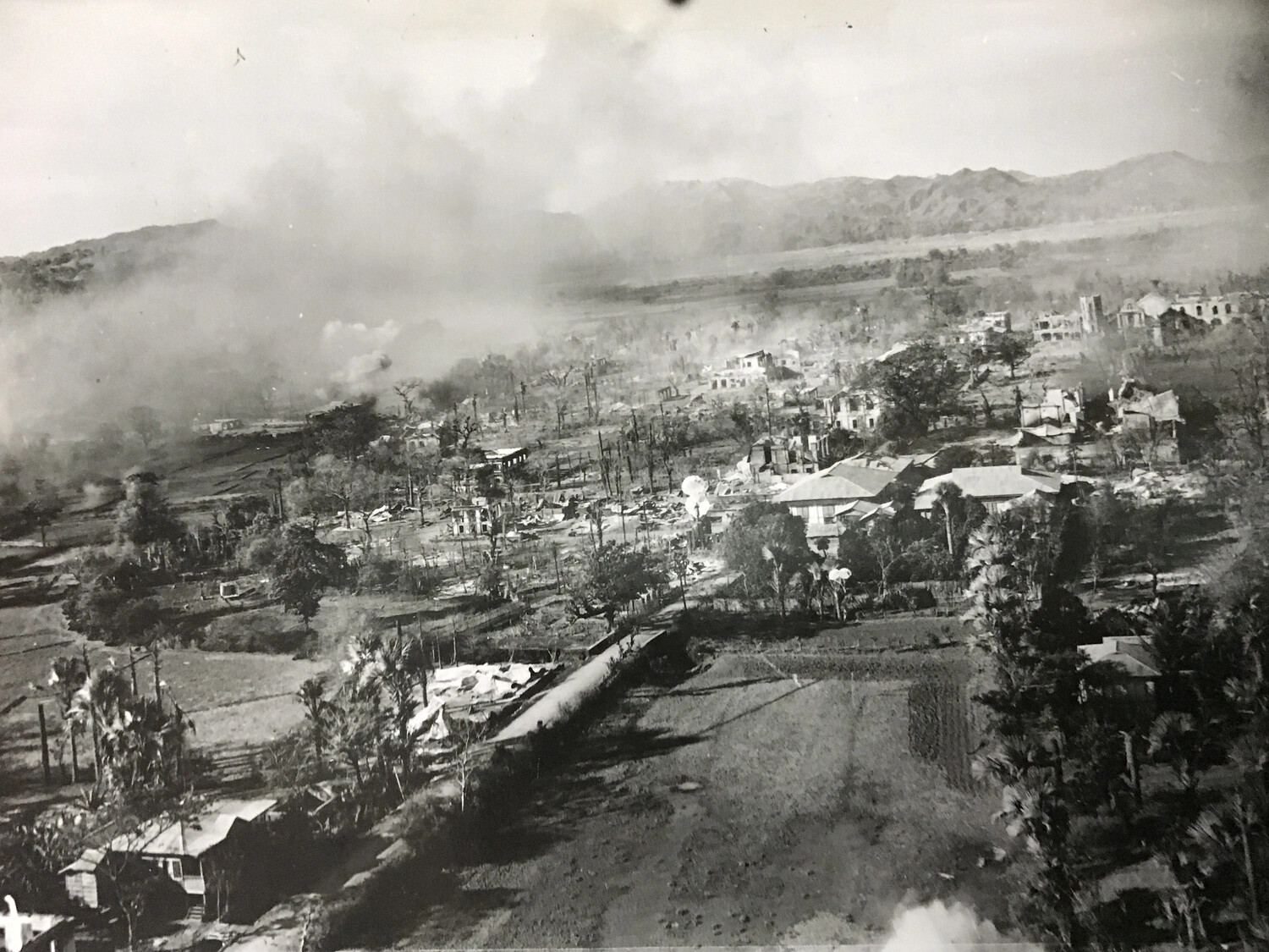 Strike Photograph Detail: Bangued, Abra Province, Philippines, Under Attack, 12 March 1945