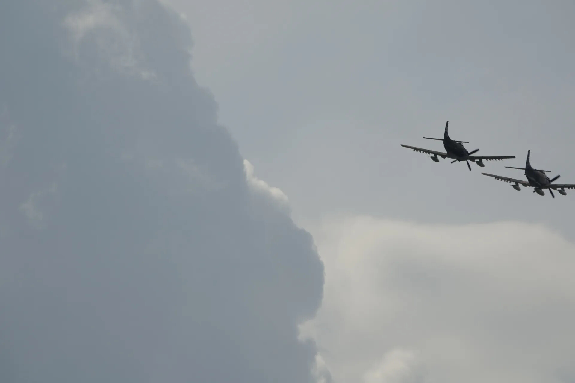 Formation Flight of Two Vintage Propeller Aircraft During May 2019 Memorial Event