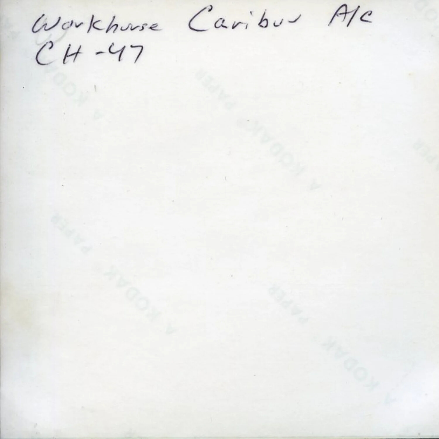 Verso of Photographic Print with Handwritten Caption Identifying C-7A Caribou and CH-47 Chinook Aircraft, Vietnam, 1971