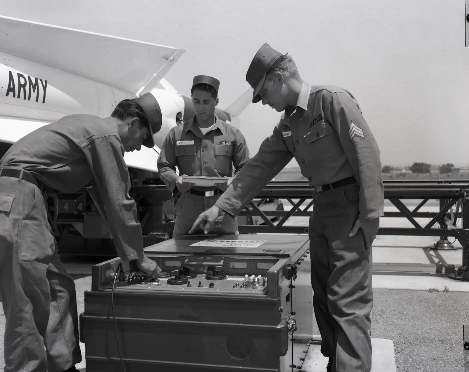 Soldiers Conducting Missile Test Equipment Check, Nike Missile Battery