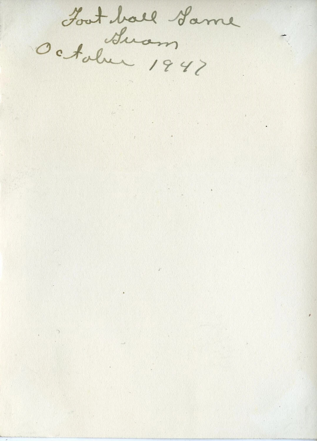 Album Caption Page: 'Football Game, Guam, October 1947', VR-6 Agana Guam Album
