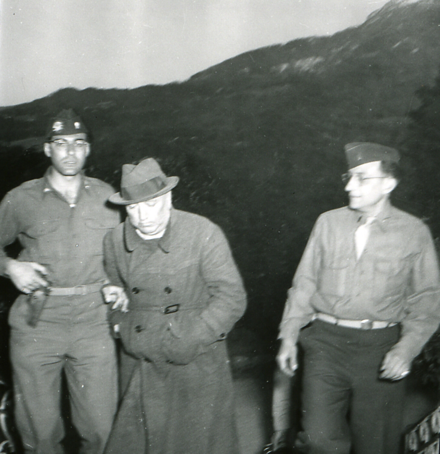 American Soldiers Escorting a Civilian-Clad Captive in the Alps, Believed to be Julius Streicher, May 1945