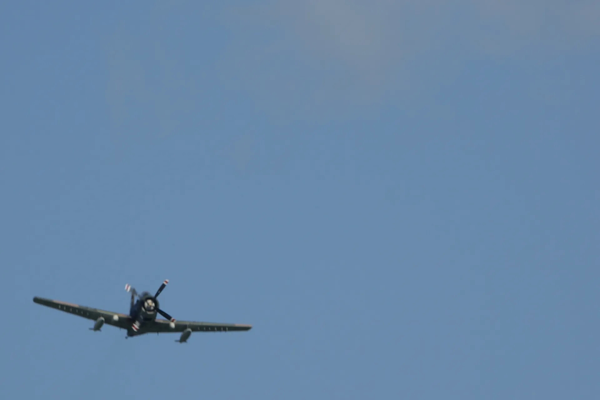 Douglas A-1 Skyraider in Flight, Head-On View, May 2019 Air Show Event